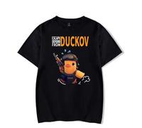 Hot Game Escape from Duckov Merch Game Graphic - Camiseta unisex de manga corta para fanáticos de los juegos de rol de supervivencia, Negro, L