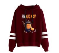 Hot Game Escape From Duckov Merch - Sudadera con capucha unisex sin bolsillos con mangas paralelas para los fanáticos del juego, Burdeos, L