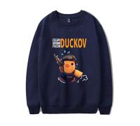 Hot Game Escape From Duckov Merch - Sudadera gráfica unisex con cuello redondo para los fanáticos de los juegos de rol de supervivencia, azul marino, L