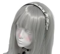 Hot Girl Punk Croses Hair Hoop Diadema de Cuero para Cosplay 2000 Moda Unisex Uso Gótico Pu Hairband Diario