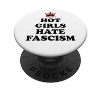 Hot Girls Hate Fascism Resist Anti Fascism Fall of Fascism PopSockets PopGrip Adhesivo