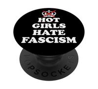 Hot Girls Hate Fascism Resist Fascism Antifascism No Fascism PopSockets PopGrip Adhesivo