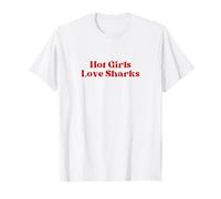 Hot Girls Love Sharks Ocean And Waves Surfer Vibes Camiseta