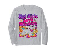 Hot Girls Love Wieners Perro Salchicha Groovy Estilo Retro Manga Larga