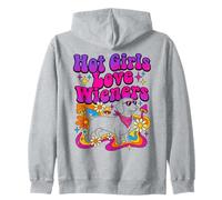Hot Girls Love Wieners Perro Salchicha Groovy Estilo Retro Sudadera con Capucha