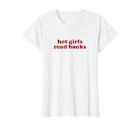 Hot Girls Read Books Shirt y2k Aesthetic Camiseta, Mujer, Blanco, XXL