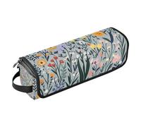 Hot Hair Tools - Bolsa de viaje y alfombrilla resistente al calor con cremallera, funda de transporte de doble capa para planchas planas, alisadores, rizadores, flores, dianthus y romero, gris