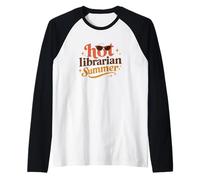 Hot Librarian Summer Funny Reading Aesthetic Book Camiseta Manga Raglan