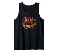 Hot Librarian Summer Funny Reading Aesthetic Book Camiseta sin Mangas