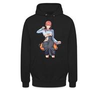 Hot Makima Chainsaw Man Manga Anime Girl WAN Sudadera con capucha unisex | Elegante personaje de anime con pelo rojo y texto "WAN", perfecto para los fanáticos del anime.