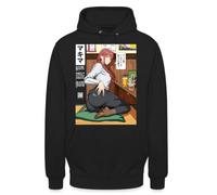Hot Makima Chainsaw Man Sudadera con capucha unisex | Elegante ilustración de anime de una mujer seductora en un restaurante.