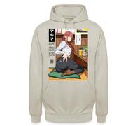 Hot Makima Chainsaw Man Sudadera con capucha unisex | Elegante ilustración de anime de una mujer seductora en un restaurante.