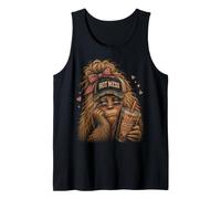 Hot Mess Bigfoot Coffee Is My Survival Juice Mujer Camiseta sin Mangas