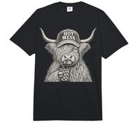Hot Mess Highland Cow Coffee Lover Cute Fluffy Heifer Comfort Colors Adult Heavyweight T-Shirt
