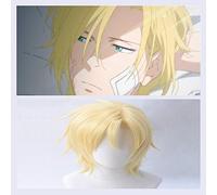 Hot New Anime Banana Fish Ash Lynx pelucas Aslan Jade Callenreese Golden Cosplay peluca resistente al calor Cosplay peluca + gorro de peluca