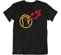 Hot One Chicken Hot Sauce Spicy Lunch Food Logo Cock Chili T Shirt tee Gift Black M