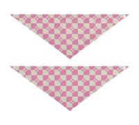 Hot Peach - Pañuelo de día festivo a cuadros beige con botones a presión para perros, gatos, tamaño S