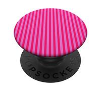 Hot Pink and Pink Stripes Geometric Vertical Lines Pattern PopSockets PopGrip Adhesivo