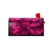 Hot Pink Romantic Valentine's Day Mailbox Covers Magnetic Mailbox Wraps Post Letter Box Cover Standard Oversize 25.5x21 Mailwrap Garden Home Decor
