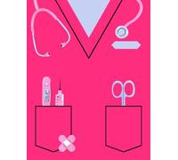 Hot Pink Scrub Nursing Notebook: 200-Page Lined Journal for Nursing, Medical, Dental & Healthcare Students