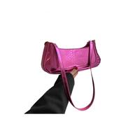 (Hot Pink) Stylish and Unique Women's Fashion Underarm Bag Durable PU Handbag Perfect for Daily Use Work and Dates White