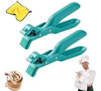 Hot Plate Gripper, 2026 New Multi-purpose Anti-Scald Bowl Holder Clip for Kitchen, Non-slip Silicone Heat Insulation Clip for Pot Dish Pan Holder (2* Green)