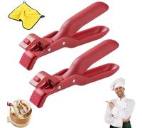 Hot Plate Gripper, 2026 New Multi-purpose Anti-Scald Bowl Holder Clip for Kitchen, Non-slip Silicone Heat Insulation Clip for Pot Dish Pan Holder (2* Red)