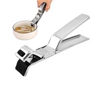 Hot Plate Gripper - Anti-Scald Stainless Steel Lifter with Non-Slip Handle for Home Kitchen, Barbecue Grill, Oven, and Stove Use, with Secure Grip for Bowl, Pan, Dish, Plate Handling, Compact Safety T