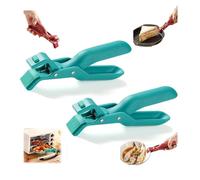 Hot Plate Gripper, Hot Plate Gripper Tongs, Multi-purpose Anti-Scald Bowl Holder Clip for Kitchen, Silicone Non-slip Heat Insulation Anti-Scald Clip, Microwave Oven Cooking Tongs (Green x 2pcs)