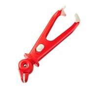 Hot Plate Gripper Tongs - Bowl Holder Clamp for Kitchen Use | Non-Slip Handle Food Clip, Heat-Resistant Dish Lifter for Microwave Oven Cooking Fryer Pot Baking Steamer Serving, 7x6.4x24cm Red, White