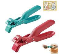 Hot Plate Gripper - Upgraded Multi-Angle Anti-Scald Bowl Clip with Non-Slip Silicone Grip, Multi-function Gripper Clips,Secure Heat Insulation Clamp for Pots, Plates & Dishes (Red+Green)