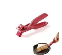 Hot Plate Grippers, Silicone Non-Slip Heat Insulation Anti-Scald Clip - One-Handed Bowl and Plate Holder with Non-Slip Silicone for Microwave, Oven, Cooking (Red)