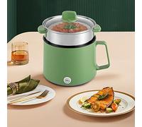 Hot Pot Eléctrica Portátil Multicooker Olla Eléctrica, Sartén Eléctrica Antiadherente con Vaporera Doble Control de Potencia, Protección contra la ebullición en Seco Protege, 17 x 17 x 25 cm