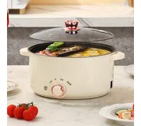 Hot Pot eléctrico 3,5 l, olla eléctrica con divisor 1000 W, tres ajustes de potencia, antiadherente multifuncional, olla rápida para asar, ramen, fondue