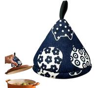 Hot Pot Lid Handle Mitt, Heat Resistant Triangular Kitchen Grip, Non Slip Protector with Cute Cat Design, Oven and Pan Holder for Cooking, Smoker, BBQ, Camping, Apartment, 12x9.5cm