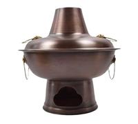 Hot Pot Olla Caliente Olla Caliente De Cobre Estilo Antiguo, Lleno, Calefacción Carbón, Adecuada Para Cena Familiar Y Camping Comercial Cocina(40cm)