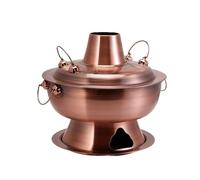 Hot Pot Olla Caliente Olla De Carbón Acero Inoxidable, For Sopa, Utensilios Cocina Comercial Cocina(Copper,32cm)