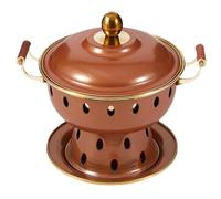 Hot Pot Olla Caliente Olla De Cobre Para Una Sola Persona, Caliente China Tradicional Cloisonne, Con Alcohol Comercial Comercial Cocina(Bruin)