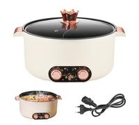 Hot Pot, Olla eléctrica de 5 L con compartimentos Antiadherente Crockpot de 1350 W con 3 Ajustes de Potencia para Cocinar Guisos Hacer Sopa Cocinar Fideos Freír Filetes y Saltear Verduras