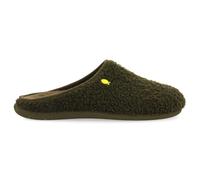 Hot Potatoes ANTWERP - Zapatillas de Estar por Casa de Pelo Tipo Borreguito, Plantilla Extraíble de Poliéster Reciclado y Suela de Goma Natural con Virutas de EVA Reciclada, Color Caqui, Talla 40