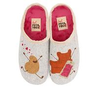 HOT POTATOES GRUNDHOF, Pantuflas Mujer, Gris, 36 EU