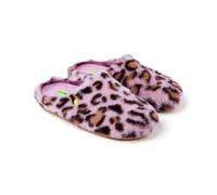 HOT POTATOES, Modelo AUDUBON, Pantuflas base de pelo sintético azul, zapatillas de estar por casa para Mujer, piso flexible y formato viaje, planta acolchada y suela caucho natural