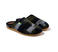 HOT POTATOES, Modelo SEBEKA, Zapatillas de estar por casa de lana con estampado de cuadros y pelo efecto borreguito para Hombre. Planta acolchada de pelo y extraíble, suela caucho natural y flexible.