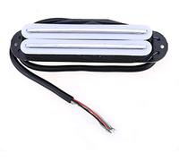 Hot Rails Humbucker Strat Pickup tamaño de bobina única para guitarra eléctrica Fender ST Stratocaster Squier, cuerpo blanco con rieles cromados