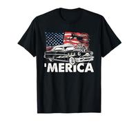 Hot Rod America - Bandera clásica de Coche Vintage para cochera, Arte Patriota Camiseta