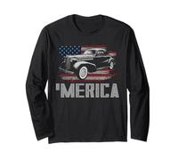 Hot Rod America - Bandera clásica de Coche Vintage para cochera, Arte Patriota Manga Larga