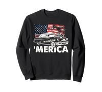 Hot Rod America - Bandera clásica de Coche Vintage para cochera, Arte Patriota Sudadera
