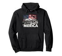 Hot Rod America - Bandera clásica de Coche Vintage para cochera, Arte Patriota Sudadera con Capucha