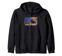 Hot Rod Rat Rod Bandera Americana Coche Clásico Patriot Auto Vibe Sudadera con Capucha