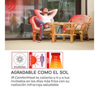 Hot Roddy Estufa para terraza Infrarrojo Cuarzo 3 Niveles 2000 W Blumfeldt